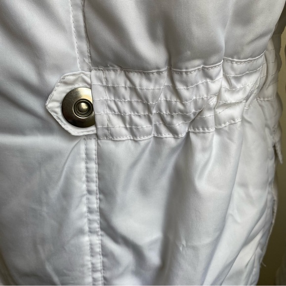 Dollhouse White Faux Fur Hood Belted Puffer Coat. Small. - Picture 9 of 13